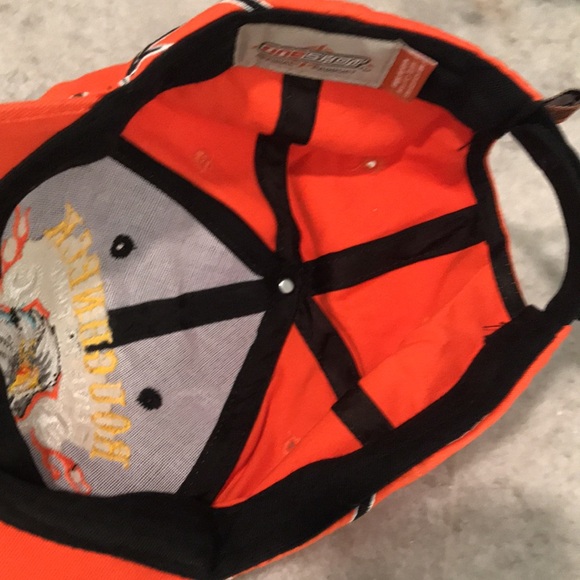 Roughneck Oilman One Shot Cap Black Orange Dad Hat Baseball Embroidered Oil Well - Picture 10 of 10